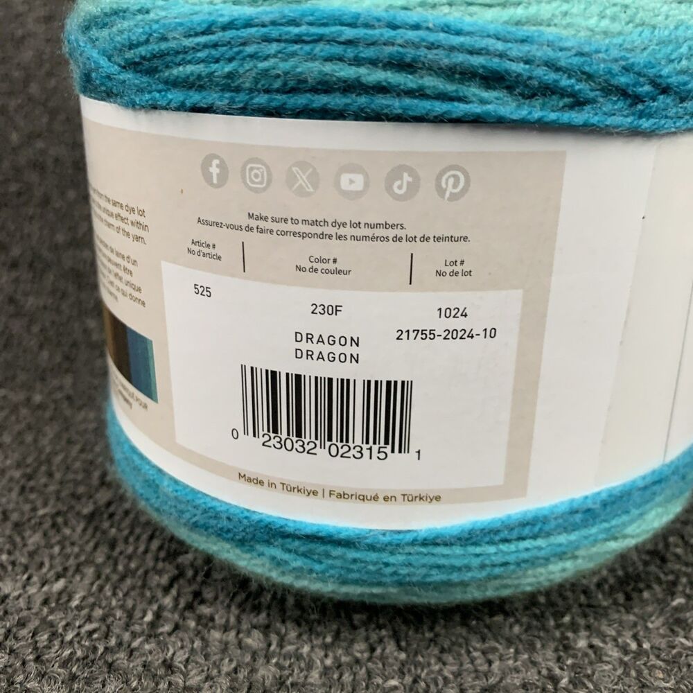 Lot Of 2 Lion Brand Mandala Yarn Dragon Light Yarn 5.3oz 590yds Cake - Picture 7 of 11